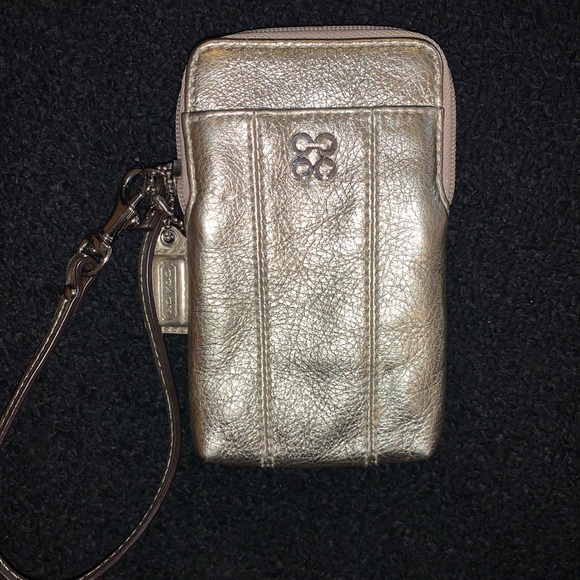 Coach Silver/Gold Wristlet Wallet - Picture 2 of 9